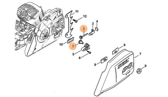 Комплект - Циліндричне зубчате колесо / Натяжний болт STIHL 11270071003