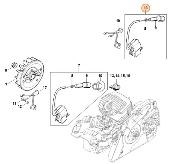 Модуль запалювання STIHL 11414001303