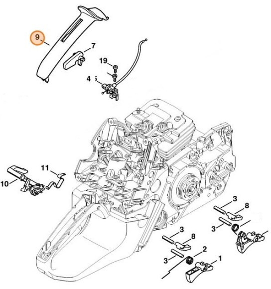 Півкожух рукоятки STIHL 11387910600