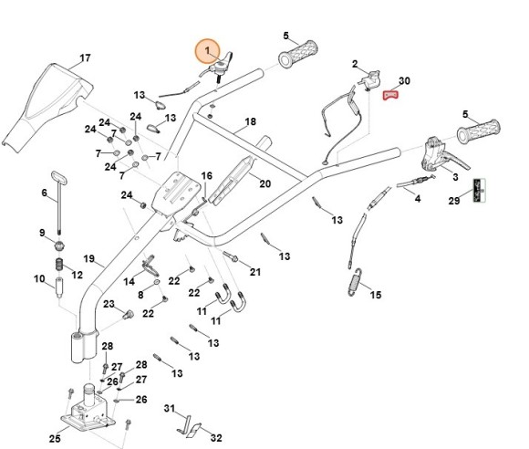 Трос управління дросельною заслонкою STIHL 62501801100