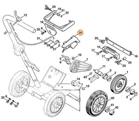 Главное крепление кабеля управления дроссельной заслонкой (42231824000)