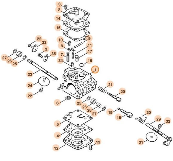 Карбюратор HS­274E STIHL 42231200653