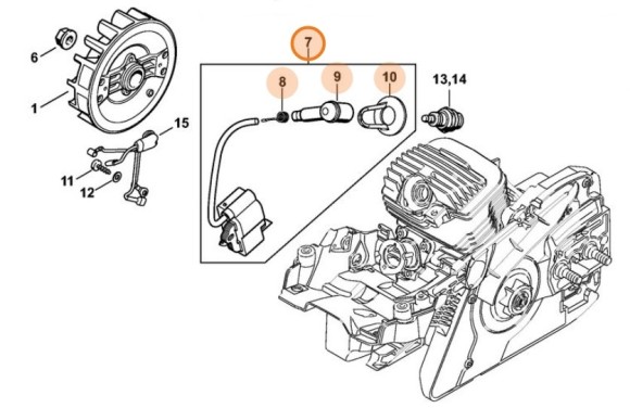 Модуль запалювання STIHL 11414001307