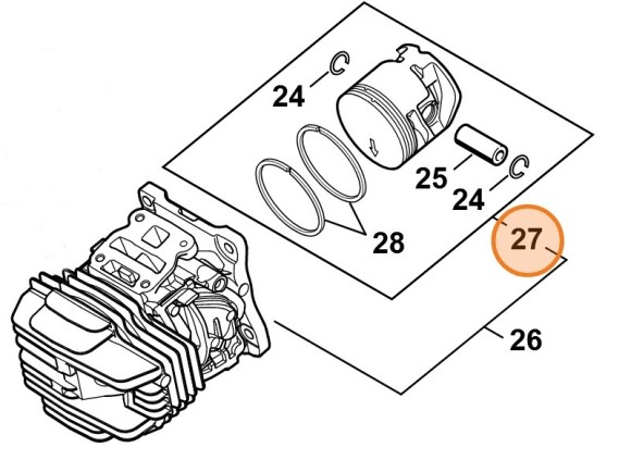 Поршень діам.40мм STIHL 11450302001
