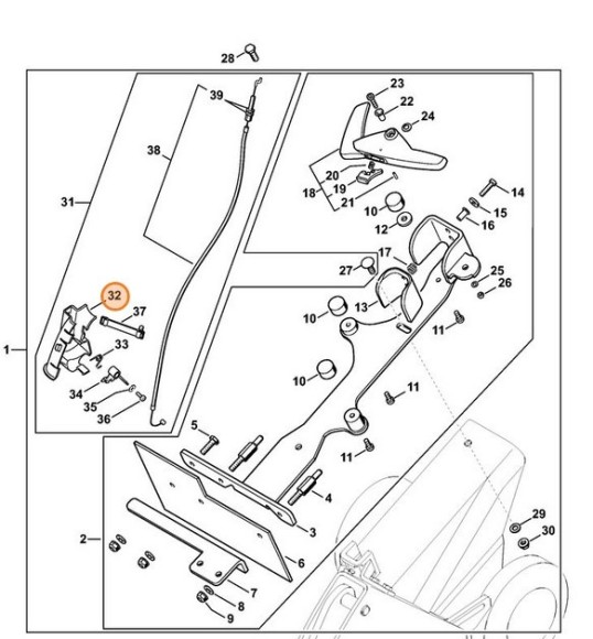 Главное крепление кабеля управления дроссельной заслонкой (42241824002)