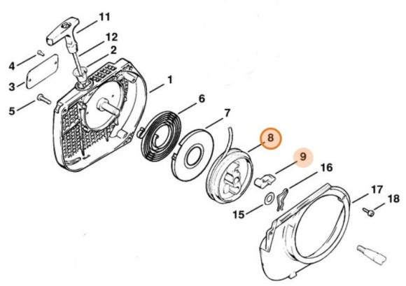 Комплект роликов троса стартера (11170071014)