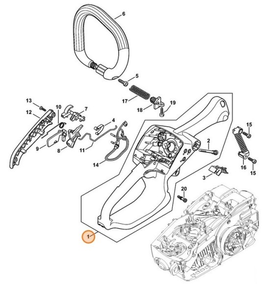 Корпус рукоятки STIHL 11377901006