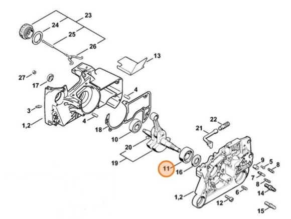 Радіальний шарикопідшипник 17 х 40 х 14 STIHL 95230034555