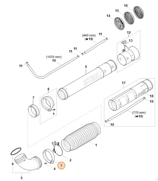 Скоба для шланга STIHL 42827088705