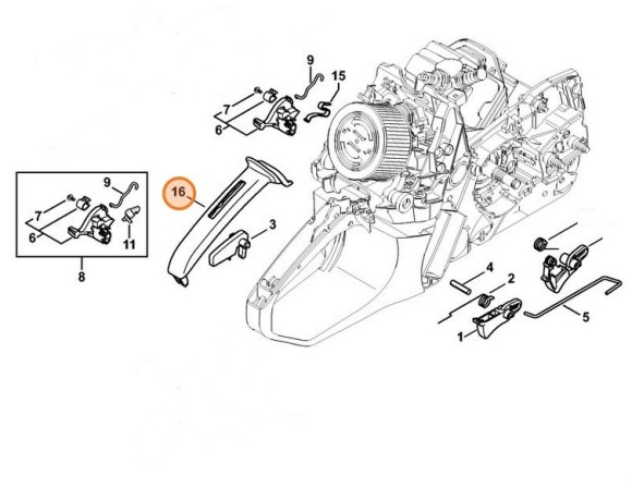 Півкожух рукоятки STIHL 11407910604