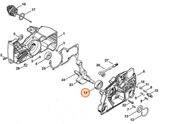 Радіальний шарикопідшипник 20 х 47 х 15 STIHL 95230034386
