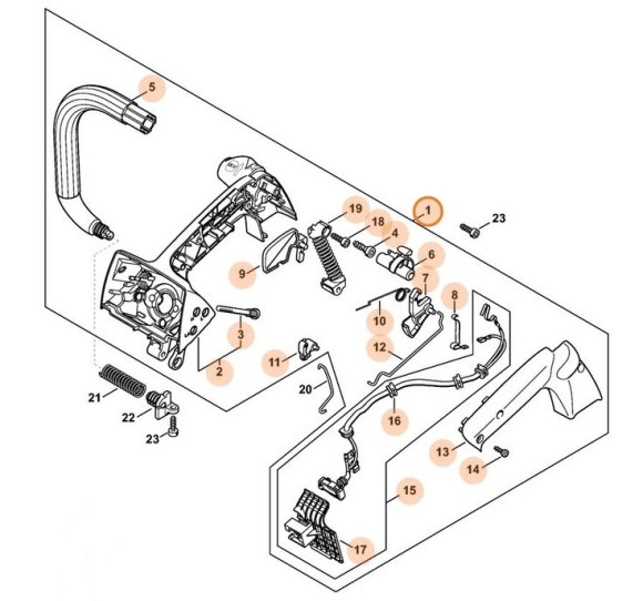 Корпус рукоятки STIHL 11377901012