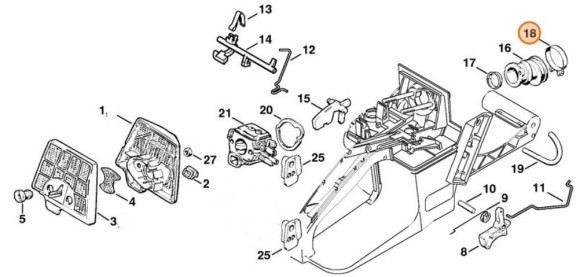 Скоба для шланга, діам. 34 х 7 STIHL 97710212580