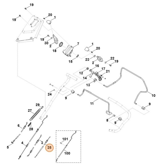 Трос управління дросельною заслонкою STIHL 63741801100