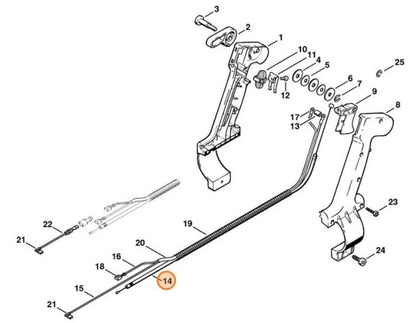 Трос управления дроссельной заслонкой STIHL 42031801111