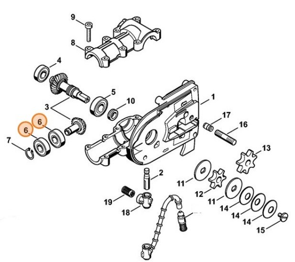 Радіальний шарикопідшипник DIN625-600 STIHL 95030035030