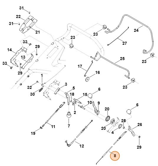 Трос управління дросельною заслонкою STIHL 63781801100