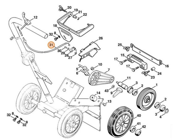 Трос управління дросельною заслонкою STIHL 42211801101
