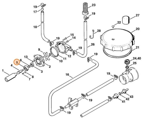 Радіальний шарикопідшипник 6000-2RS STIHL 95030035090