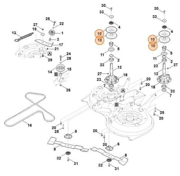 Половина клиноремінного шківа STIHL 61707648410