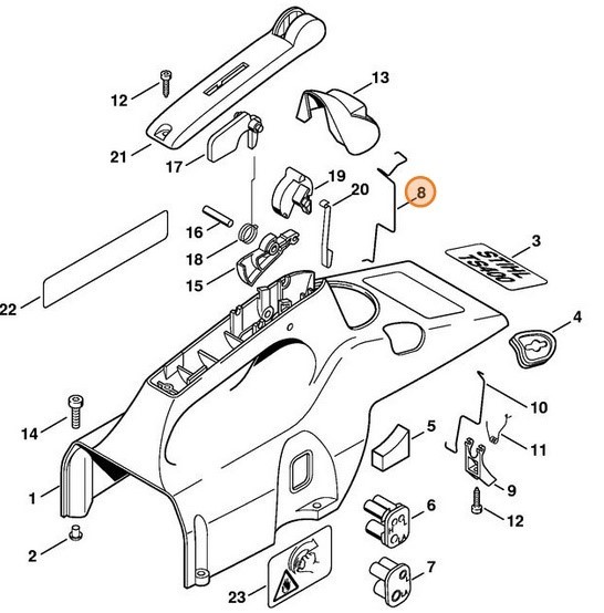 Важільно-тяговий механізм дросельної заслонки STIHL 42231821500