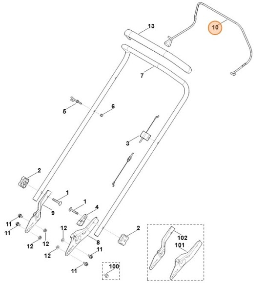 Рукоятка вмикання STIHL 63507640201