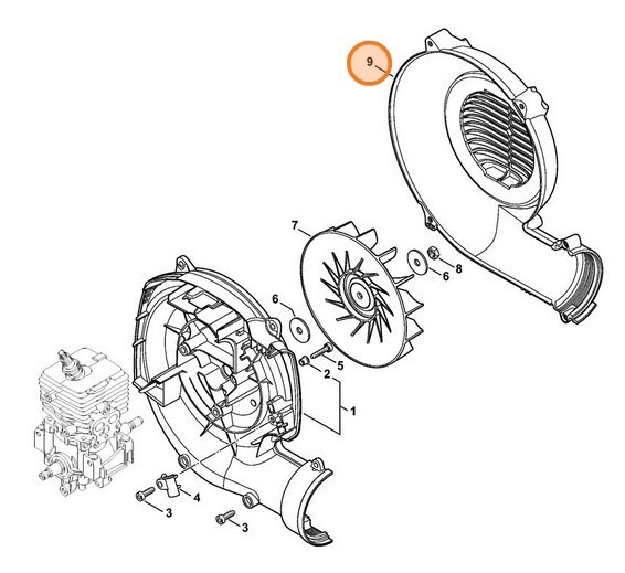 Корпус вентилятора - наружный (42417010705)