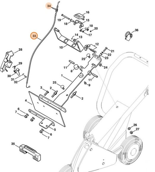 Трос управління дросельною заслонкою STIHL 42241801100