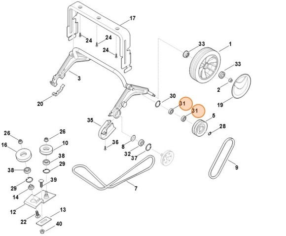 Шарикопідшипник 6001-2RS STIHL 95030035131