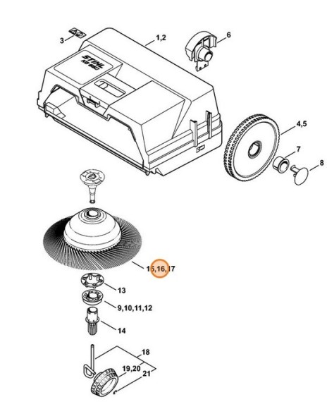 Щетка дисковая левая (48607303800)