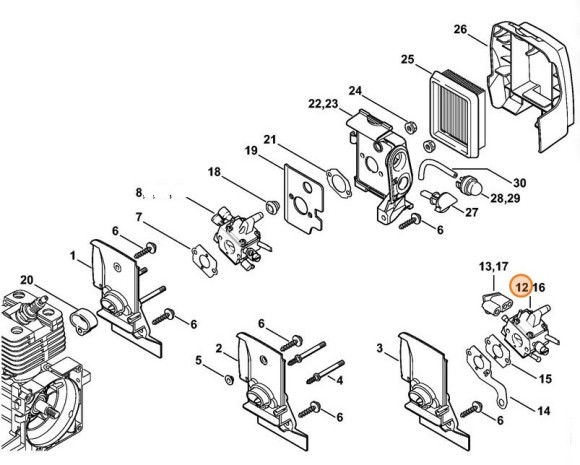 Карбюратор C1Q­S51C STIHL 41341200651