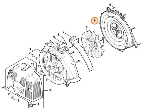 Корпус нагнітача, зовнішній STIHL 42447010701
