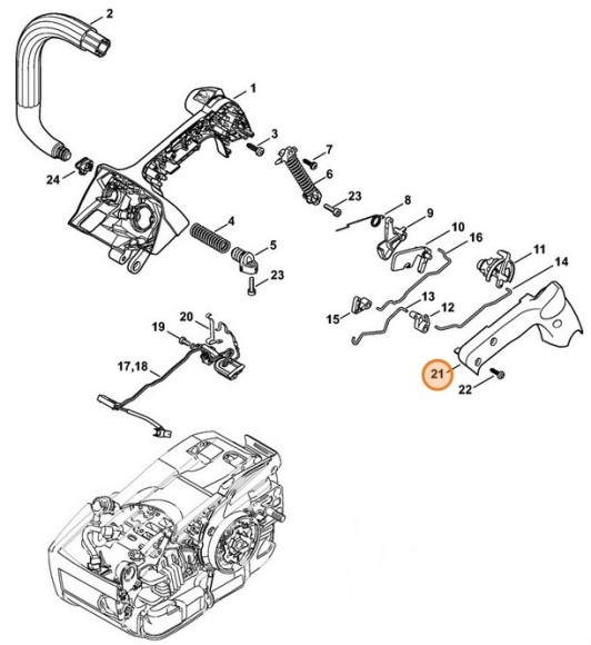 Півкожух рукоятки STIHL 11457910602
