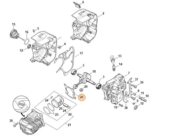 Ущільнення циліндра STIHL 11450292302