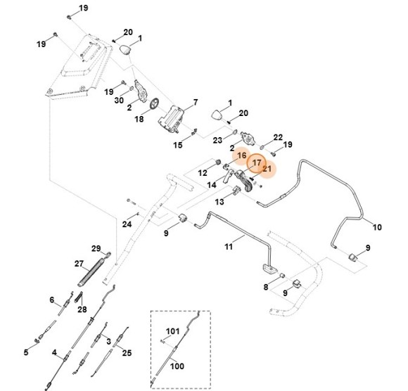 Рукоятка вмикання STIHL 63647601590