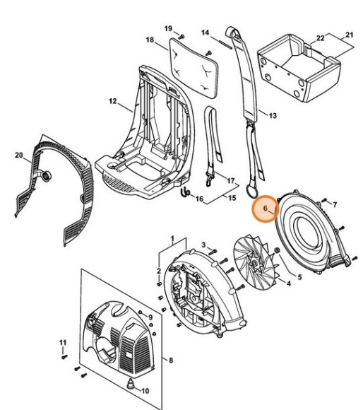 Корпус нагнітача, зовнішній STIHL 42447010706