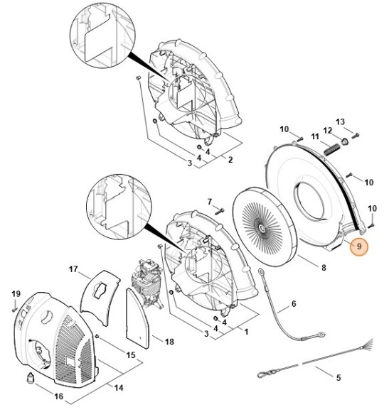 Корпус вентилятора зовнішній STIHL 42827010700