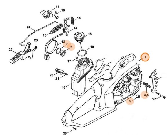 Корпус рукоятки STIHL 12097901005