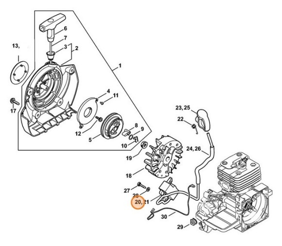 Модуль запалювання STIHL 41344001316