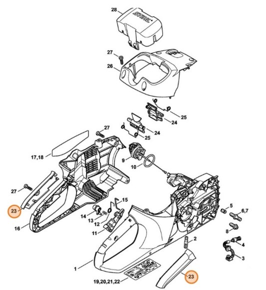 Напівкожух рукоятки STIHL 12507900600