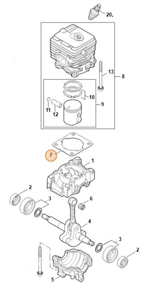 Ущільнення циліндра STIHL 41440292301
