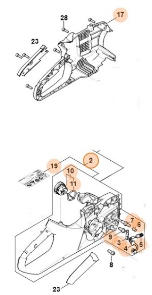 Корпус рукоятки STIHL 12517901015