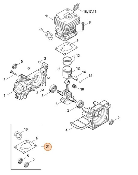 Комплект ущільнень STIHL 41340071600