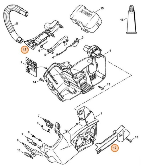 Півкожух рукоятки STIHL 12527900600