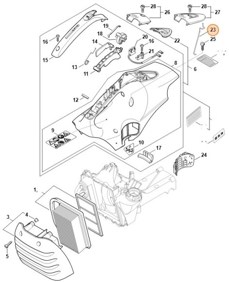 Важільно-тяговий механізм дросельної заслонки STIHL 42381821500