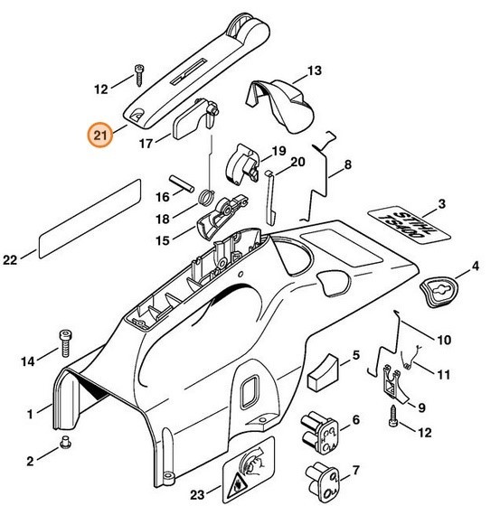 Півкожух рукоятки STIHL 42237910600