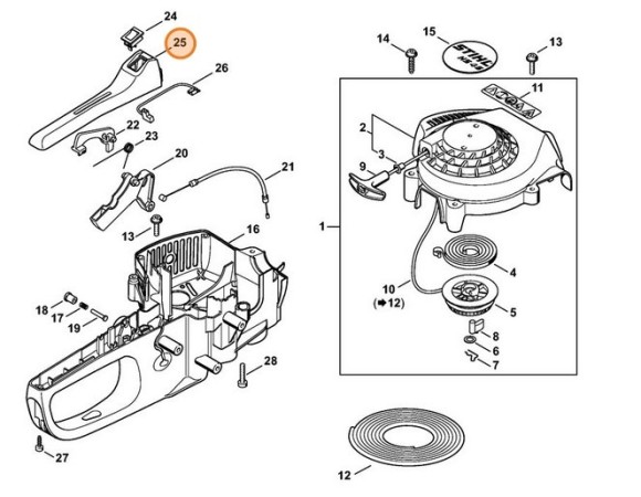 Півкожух рукоятки STIHL 42287910603