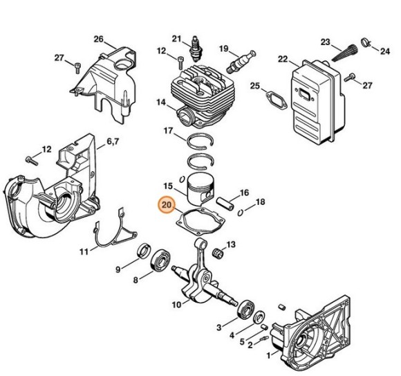 Ущільнення циліндра STIHL 42230292301