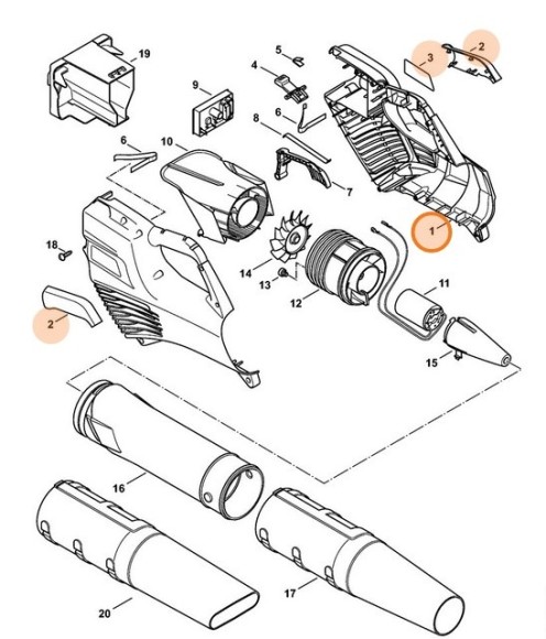 Корпус рукоятки STIHL 45237901004