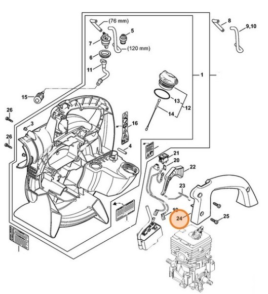 Півкожух рукоятки STIHL 42417910600